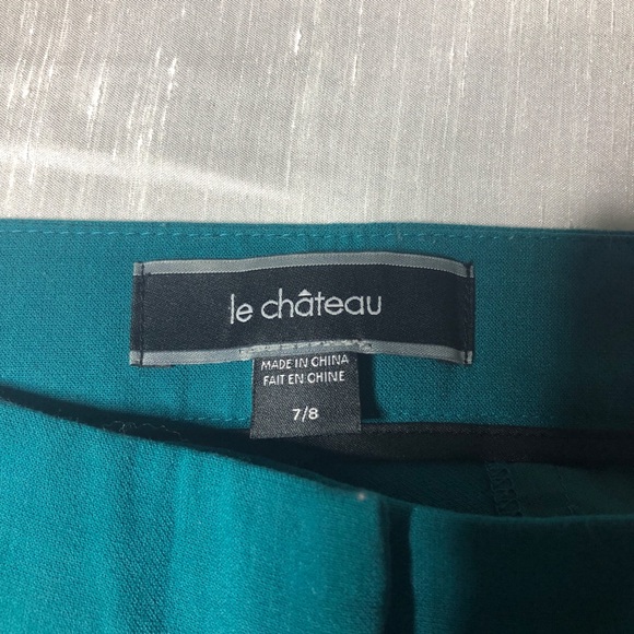 Le Chateau Teal Tapered Dress Pants - Picture 3 of 5